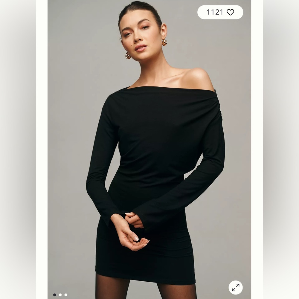 Reformation Eveline Long-Sleeve Knit Mini Dress Made in USA